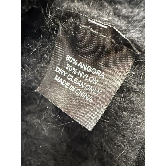 Cynthia Rowley Women’s Angora Blend Knit Sweater Top Black Short Sleeve Small - Picture 10 of 10
